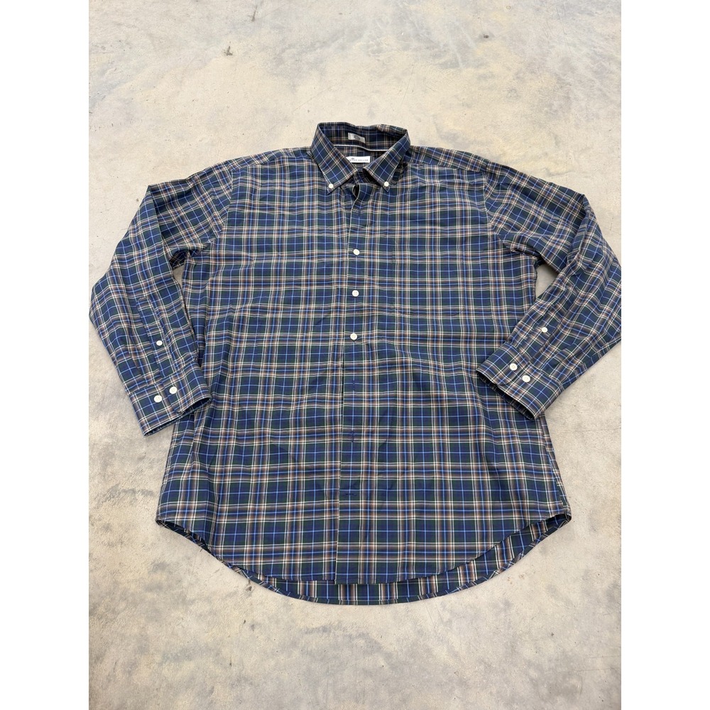 Peter Millar Shirt Mens Large Multi Tartan Plaid 100% Cotton Button-Down Casual